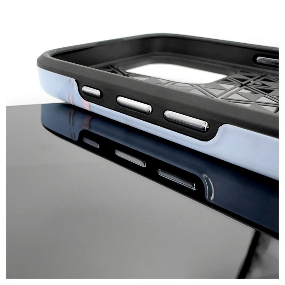 Back panel cover Evelatus Apple iPhone 15 Pro Armor case TPU+PC Customized Print Design Marble Silver