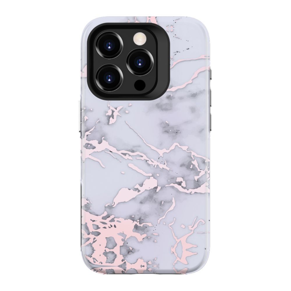 Back panel cover Evelatus Apple iPhone 15 Pro Max Armor case TPU+PC Customized Print Design Marble Silver
