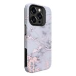Back panel cover Evelatus Apple iPhone 15 Pro Max Armor case TPU+PC Customized Print Design Marble Silver