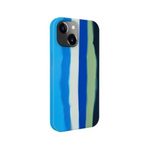 Aizmugurējais vāciņš Evelatus Apple iPhone 15 Silicone case Multi-Colored Blue