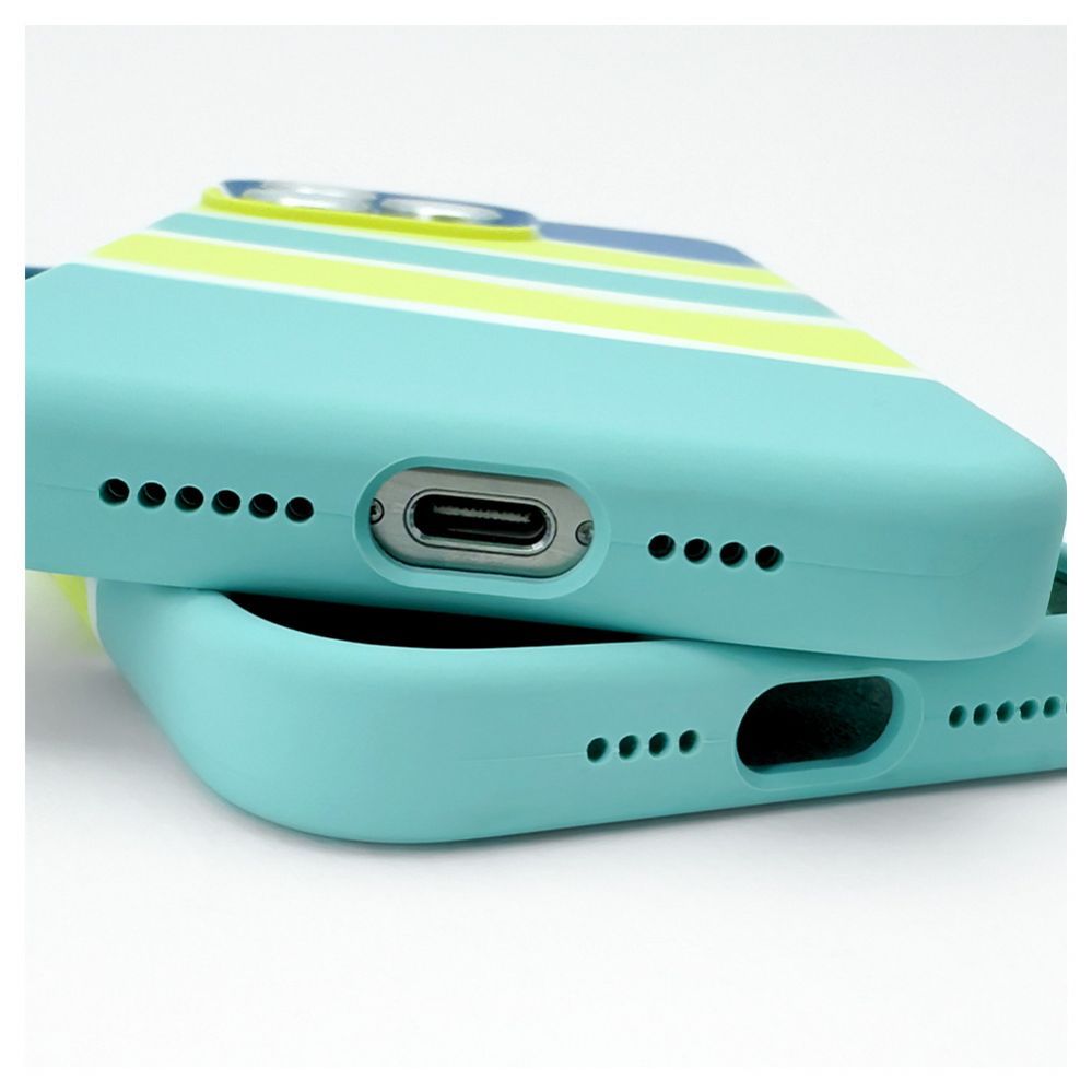Back panel cover Evelatus Apple iPhone 15 Pro Silicone case Multi-Colored Yellow Green