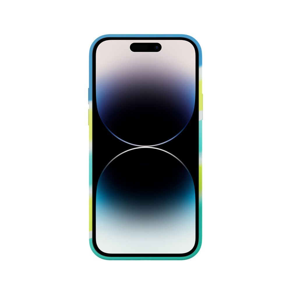 Back panel cover Evelatus Apple iPhone 15 Pro Silicone case Multi-Colored Yellow Green