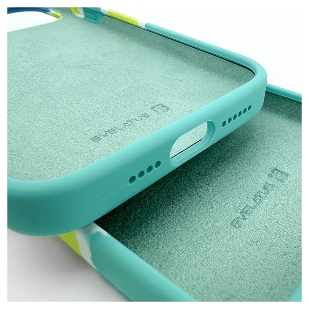 Back panel cover Evelatus Apple iPhone 15 Pro Silicone case Multi-Colored Yellow Green