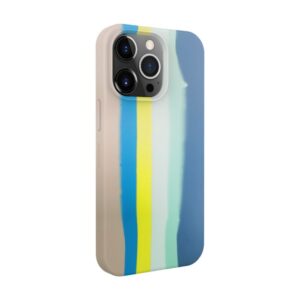 Back panel cover Evelatus Apple iPhone 15 Pro Max Silicone case Multi-Colored Blue Pink