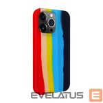 Back panel cover Evelatus Apple iPhone 15 Pro Max Silicone case Multi-Colored Rainbow