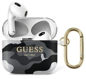 Maciņš austiņām Guess Apple AirPods 3 cover Camo Collection Black White