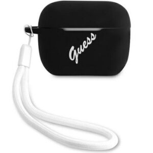 Headphone case Guess Apple AirPods Pro cover Silicone Vintage Black
