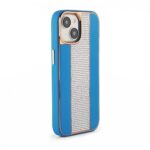 Tagakaaned iLike Apple iPhone 15 Diamonds and Leather Case Blue