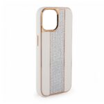 Tagakaaned iLike Apple iPhone 15 Pro Diamonds and Leather Case White