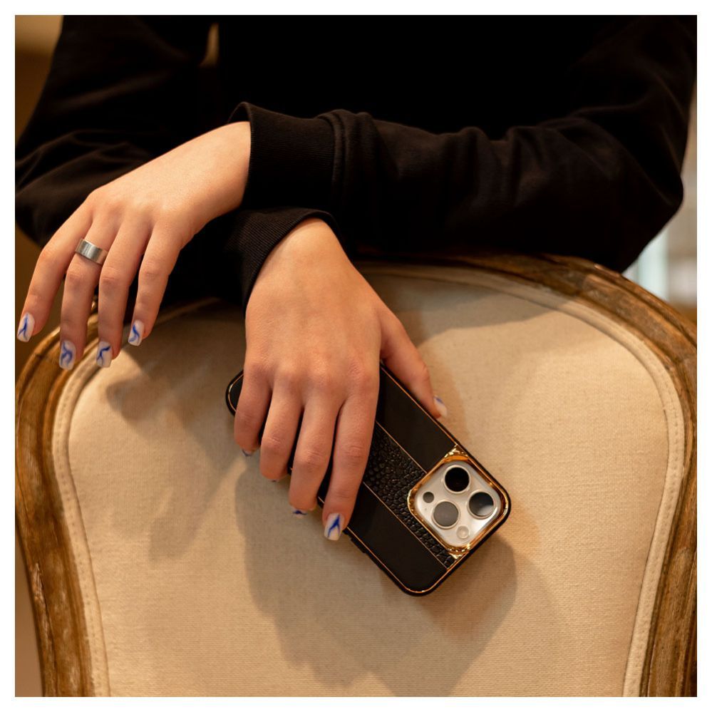 Aizmugurējais vāciņš iLike Apple iPhone 14 Pro Max Leather Case Customized Black