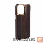 Aizmugurējais vāciņš iLike Apple iPhone 15 Leather Case Customized Brown