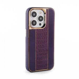 Aizmugurējais vāciņš iLike Apple iPhone 15 Pro Leather Case Customized Plum