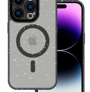 Aizmugurējais vāciņš iLike Apple IPHONE 12 PRO MAX  MAGNETIC SPLASH FROSTED CASE Transparent Black
