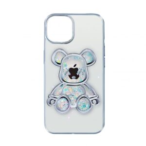 Tagakaaned iLike Apple iPhone 15 Silicone Case Print Desire Bear Silver