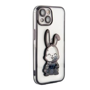 Aizmugurējais vāciņš iLike Apple iPhone 14 Silicone Case Print Desire Rabbit Black