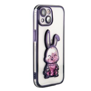 Nugarėlės dėklai iLike Apple iPhone 15 Silicone Case Print Desire Rabbit Purple