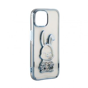 Nugarėlės dėklai iLike Apple iPhone 15 Pro Silicone Case Print Desire Rabbit Blue
