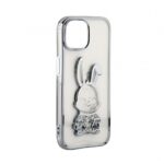 Aizmugurējais vāciņš iLike Apple iPhone 15 Pro Silicone Case Print Desire Rabbit Silver
