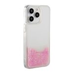 Back panel cover iLike Apple iPhone 15 Pro Silicone Case Water Glitter Pink