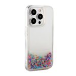 Aizmugurējais vāciņš iLike Apple iPhone 15 Pro Silicone Case Water Glitter Rainbow