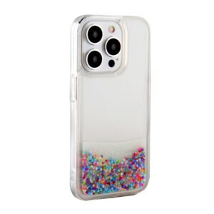 Aizmugurējais vāciņš iLike Apple iPhone 15 Pro Max Silicone Case Water Glitter Rainbow