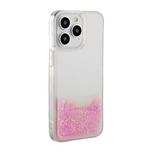Back panel cover iLike Apple iPhone 15 Pro Max Silicone Case Water Glitter Pink