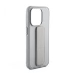 Back panel cover iLike Apple iPhone 15 Silicone Case with stand Silver