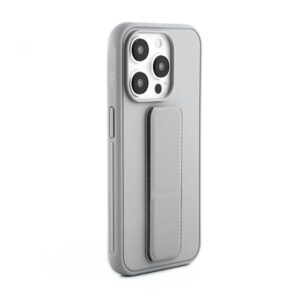Tagakaaned iLike Apple iPhone 15 Pro Silicone Case with stand Silver