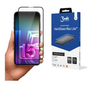 Apsauginiai stiklai 3MK Apple iPhone 15 HardGlass Max Lite Black