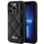 Nugarėlės dėklai Guess Apple iPhone 15 Pro HC PU QUILTED METAL LOGO Black