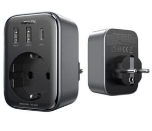 Адаптер Ugreen  charger 30W (2xUSB/USB C/AC) / adapter EU - EU 13A Ugreen CD314 Black