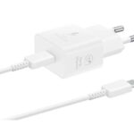 Adapter Samsung  Samsung USB-C 25W Travel Charger + USB-C Data Cable EP-T2510XWE White