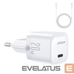 Adapter Joyroom  Mini USB C Charger 20W PD with USB C Cable - Lightning Joyroom JR-TCF02 White