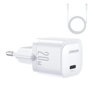Adapteris Joyroom  Mini USB C Charger 20W PD with USB C Cable - Lightning Joyroom JR-TCF02 White