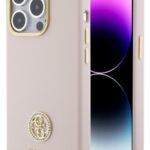 Aizmugurējais vāciņš Guess Apple iPhone 15 Pro Liquid Silicone 4G Strass Metal Logo Case