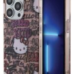 Aizmugurējais vāciņš Hello Kitty Apple iPhone 15 Pro 6.1 hardcase IML Tags Graffiti Pink