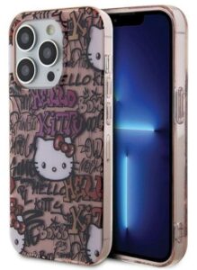 Tagakaaned Hello Kitty Apple iPhone 15 Pro 6.1 hardcase IML Tags Graffiti Pink