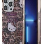 Back panel cover Hello Kitty Apple iPhone 15 Pro Max 6.7 hardcase IML Tags Graffiti Pink