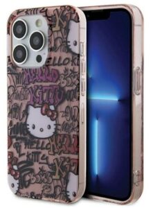 Tagakaaned Hello Kitty Apple iPhone 15 Pro Max 6.7 hardcase IML Tags Graffiti Pink