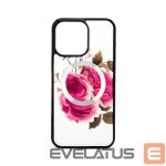 Back panel cover Evelatus Apple iPhone 15 Pro Leather Case Zipper Design Flower White