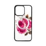 Back panel cover Evelatus Apple iPhone 15 Pro Max Leather Case Zipper Design Flower White