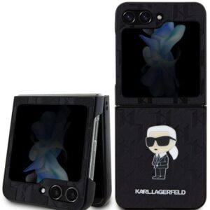 Tagakaaned Karl Lagerfeld Samsung Galaxy Z Flip 5 PU Saffiano Monogram Ikonik NFT Case Black