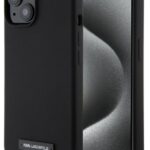 Tagakaaned Karl Lagerfeld Apple iPhone 15 Liquid Silicone Plaque MagSafe Case Black