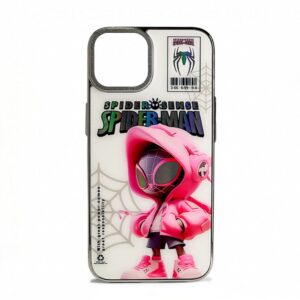 Nugarėlės dėklai iLike Apple iPhone 14 PC Silicone Case Spider Sense White Pink