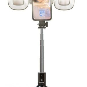 Selfie stick iLike Universal SELFIE MINI HANDLE BLUETOOTH REMOTE CONTROL LED LAMPS Black