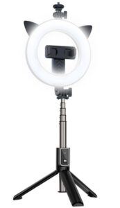 Selfie stick iLike  SELFIE HANDLE TRIPOD AND RING LIGH BLUETOOTH Black