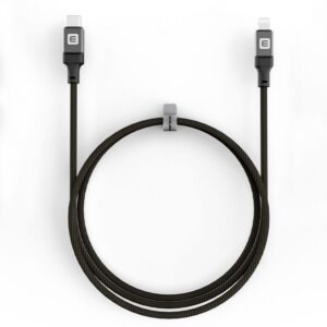 Audio cable Evelatus  USB C to Lightning Cable 2.0M 60W (MFI09) Aluminum housing braiding Black