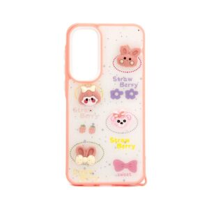 Nugarėlės dėklai iLike Samsung Galaxy A55 EPOXY CARTOON COVER White Pink