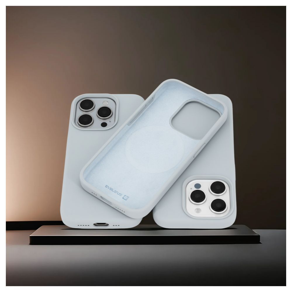 Aizmugurējais vāciņš Evelatus Apple iPhone 15 Pro Premium Magsafe Soft Touch Silicone Case New Function Grey Blue