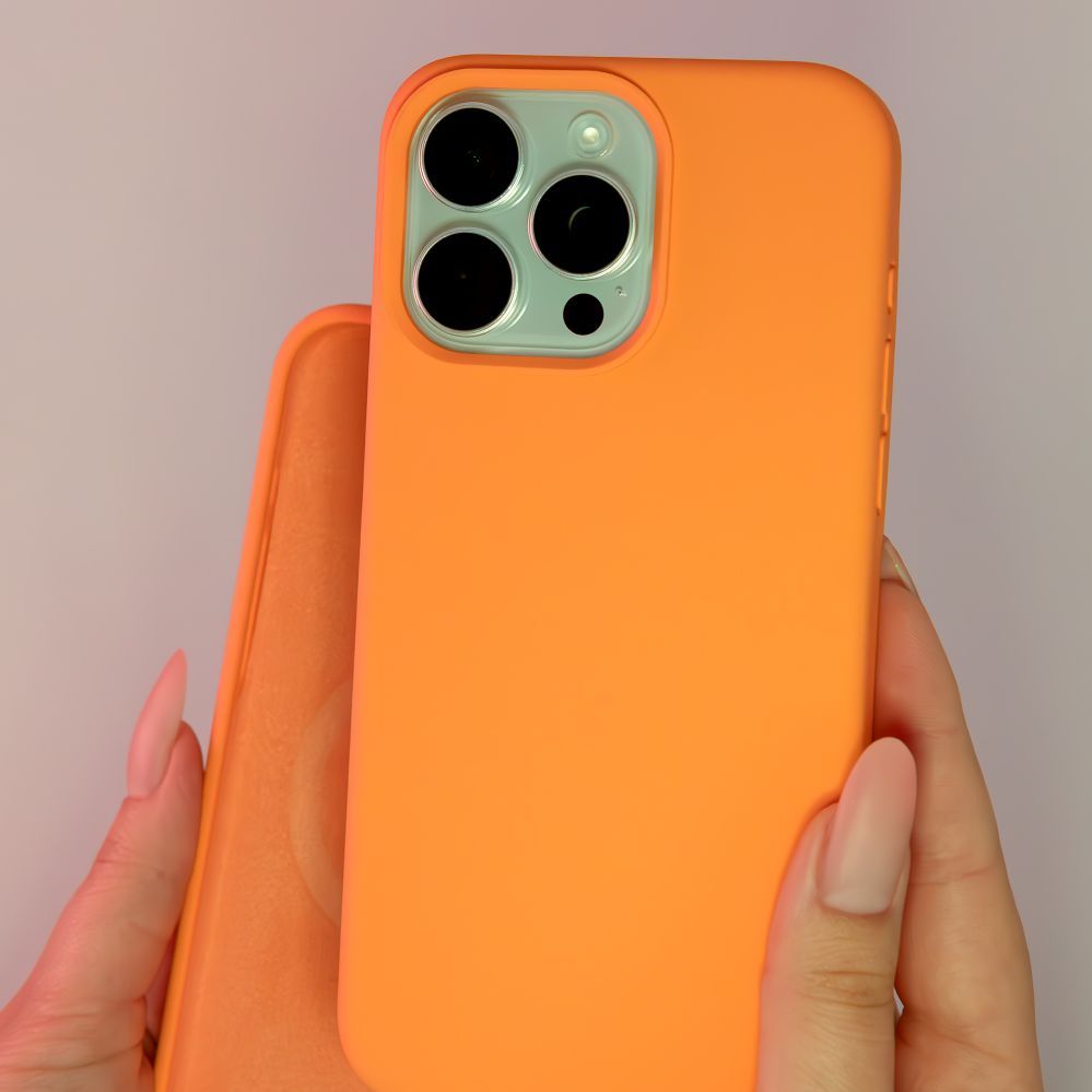 Aizmugurējais vāciņš Evelatus Apple iPhone 15 Pro Max Premium Magsafe Soft Touch Silicone Case New Function Orange